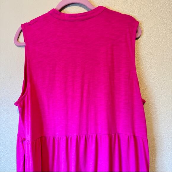 Boden Pink Tiered Boho Midi Dress Womens XXL Beachy Summer Sleeveless Casual - Picture 8 of 11